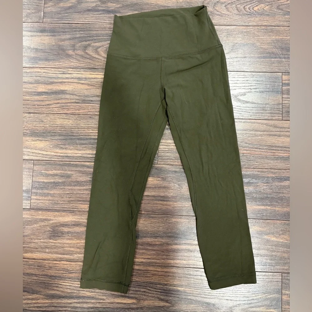 Lululemon Align High-Rise Crop Women's Olive / Army Green High-Waisted Leggings - Picture 2 of 2